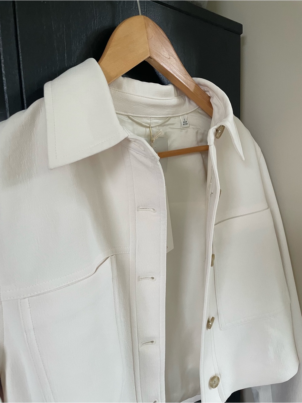 New! Aritzia Wilfred Little Cropped Jacket - Crepette™, light birch, size small - Picture 3 of 8